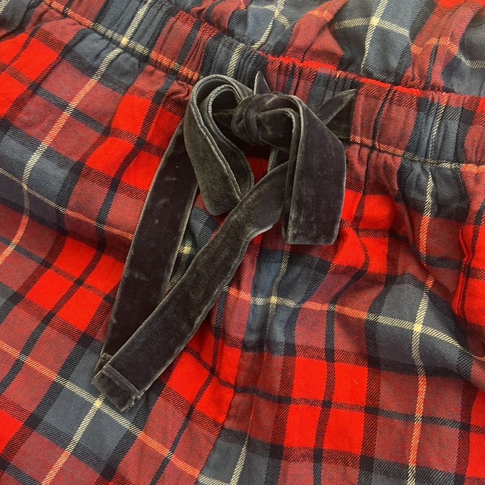 Aerie plaid flannel sleep pajama Romper red and blue size medium NWT - Picture 6 of 8